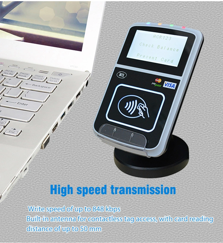 USB CE EMV Certified Intelligent Payment Contactless Smart Card Reader (ACR123U)
